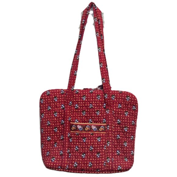 VERA BRADLEY Quilted Red Floral Zip Around Laptop/Tablet Bag Briefcase. - Picture 1 of 5